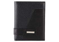 Портмоне кожаное мужское - черный "Бруклин" (Мальченок)