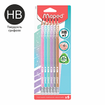 Карандаши в наборе с ластиком -  6шт. HB "Glitter" в блистере (Maped)