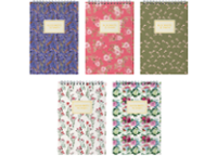 Блокнот - А5  40л. клетка "Цветы паттерн" на гребне (Альт)