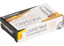 Скрепки - 28мм. 100шт. "inФормат" серебро металл (Фарм)