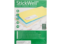 Лейбл - А4 100л. 4шт.(105х148) "StickWell" белый этикеток на листе 4шт. (APLI Россия)