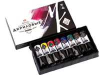 Краска акриловая художественная в наборе - 8цв. 18мл. "МК" (Н.П.)