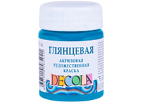 Краска акриловая глянцевая - 50мл. бирюзовый "Декола" (Н.П.)