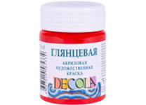 Краска акриловая глянцевая - 50мл. красная "Декола" (Н.П.)