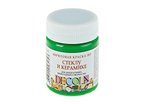 Краски д/рисования по стеклу и керамике акриловые - 50мл. зелёная светлая "Декола" (Н.П.)