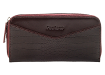 Портмоне кожаное женское - бордовый "Геккон" (Мальченок)