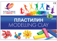 Пластилин -  8цв. "Классика" 160г. со стеком картон.уп. (Луч)