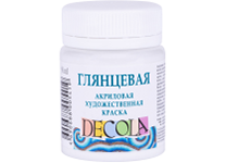 Краска акриловая глянцевая - 50мл. белая "Декола" (Н.П.)