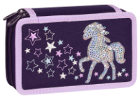 Пенал д/девочек - 2 отд. 23предм. "Rainbow Horse" (TIGER)