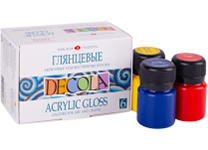 Краска акриловая художественная в наборе - 6цв. 20мл. "Decola" глянцевая (Н.П.)