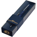 Ручка шариковая автоматическая - синий стержень 0.7мм. "PALERMO" темно-синий металлический корпус в футляре (Bruno Visconti)