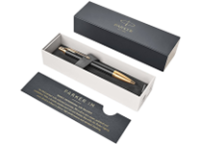 Ручка шариковая автоматическая подарочная - синий стержень "IM Premium Black/Gold GT" 1.0мм (PARKER)