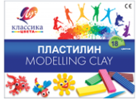Пластилин - 18цв. "Классика" 360г. со стеком картон.уп. (Луч) 