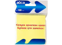 Бумага д/заметок - 76х76 100л. неон.желтый "Айса" (DHA)