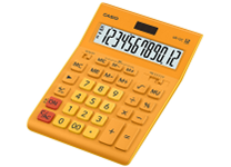 Калькулятор - 12раз. "CASIO" GR-12C-RG-W-EP желтый (12 разрд.. 2 питание. 2 память. 155 x 210 x 33 мм) (АК Цент)