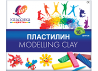Пластилин - 16цв. "Классика" 320г. со стеком картон.уп. (Луч)