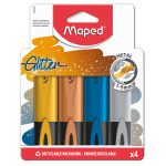 Маркеры текстовые в наборе - 4цв."Glitter Metal" (Maped)