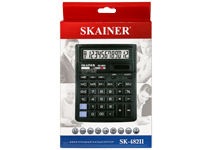 Калькулятор - 12раз. "SKAINER" SK-482II черный (пл.. 12 разрд.. 2 пит.. 143 x 192 x 39.5 мм) (SKAINER)