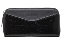 Портмоне кожаное женское - черный "Геккон" (Мальченок)