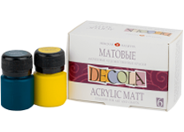 Краска акриловая художественная в наборе - 6цв. 20мл. "Decola" матовая (Н.П.)