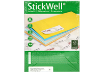 Лейбл - А4 100л. 1шт.(210х297) "StickWell" белый этикеток на листе (APLI Россия)