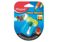 Точилка - 2 отверстия "Color peps" с контейнером в блистере (Maped)