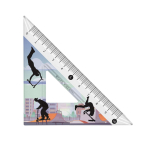 Треугольник пластиковый - 10см 45гр. "HappyGraphix. Fresh & fruity. Самокаты" шкала по двум катетам (Альт)