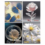 Тетрадь - А5  36л. линейка "Цветы стекло" (Маяк)