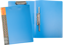 Папка с зажимом - А4 синий (237х20х307мм.) удлиненный затворный боковой механизм + с верхним прижимом "Айса" 0.70мм. (Shantou Yuansheng Industry)