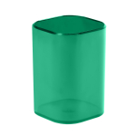 Стакан канцелярский - зеленый пластик квадратный "Фаворит" (Стамм)