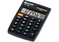 Калькулятор -  8раз. "Eleven" SLD-100NR черный (2 пит.. 58x 88 x 10 мм) (Eleven)