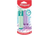 Маркеры текстовые в наборе - 2цв. "Glitter Pastel" с блёстками в блистере (Maped)