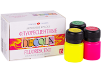 Краска акриловая художественная в наборе - 6цв. 20мл. "Decola"флуоресцентная (Н.П.)