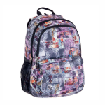 Рюкзак ортопедический д/девочек 48х30х25 см. черный с принтом "SPIN ORNAMENT" (PULSE)