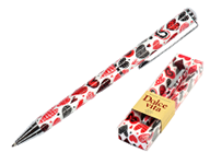 Ручка шариковая автоматическая - синий стержень 0.7мм. "DOLCE VITA. Сердечки.Фантазия" металлический корпус в подарочной упаковке (Bruno Visconti)