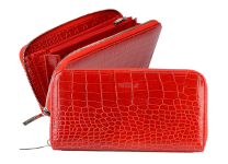 Портмоне кожаное женское - красный лак (Мальченок)