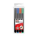 Маркер перманентный в наборе - 4цв. "Luxor Trios" Волшебник  