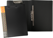 Папка с зажимом - А4 черный (237х20х307мм.) удлиненный затворный боковой механизм + с верхним прижимом "Айса" 0.70мм. (Shantou Yuansheng Industry)