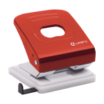 Дырокол - 30л. красный "Lamark. Mettallic" с линейкой (ФинСиб)