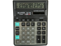 Калькулятор - 16раз. "SKAINER" SK-716II черный (мет.. 16 разрд.. 2 пит.. 2 пам.. 158 x 203.5 x 33 мм) (SKAINER)
