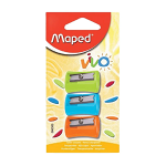 Точилка в наборе - 3шт. 1 отверстие "Vivo" ассорти в блистере (Maped)