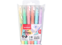 Маркеры текстовые в наборе - 6цв. 1-3.5мм. "Luxor Pastel Brush " пастельные тона на водной основе Волшебник