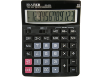 Калькулятор - 12раз. "SKAINER" SK-400L черный (пл. 12 разрд.. 2 питание. 150 x 193 x 29 мм) (SKAINER)