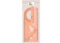 Линейки в наборе - 4предметн. (треуг.2шт. лин.20. тр-р)  NEON Cristal 4цв. (Стамм)