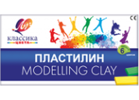 Пластилин -  6цв. "Классика" 120г. со стеком картон.уп. (Луч)