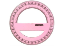 Транспортир пластиковый - 12см 360гр. прозрачный неоновые цвета ассорти (Стамм)