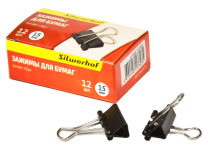 Зажимы черные в наборе - 15мм 12шт. "Classic" (Silwerhof)