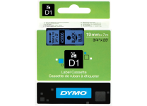 Этикет лента - 19мм х 7м. синяя лента/черный шрифт д/принтера Omega пластиковая (DYMO)