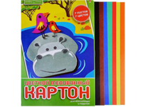 Картон цветной в наборе - 195х298  7л. 7цв. "Хобби тайм" (Альт)