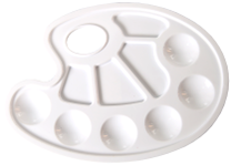 Палитра пластиковая д/художника - 232х172х12мм. овальная белая (Стамм)